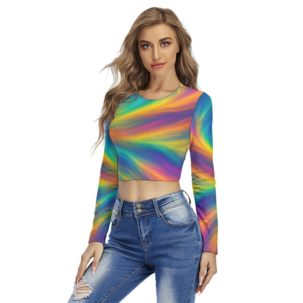 Women's Round Neck Crop Top T-Shirt