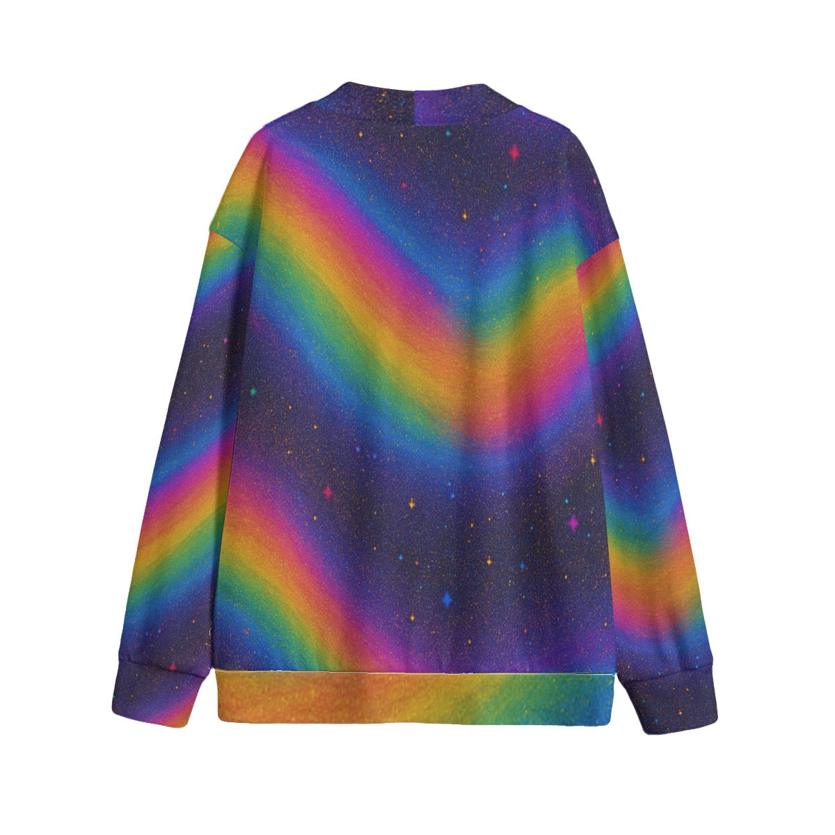 Unisex V-neck Knitted Fleece Cardigan With Button Closure