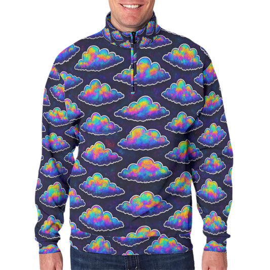 Men's Hidden Half-Zip Placket Hoodie