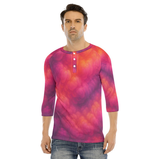 Men's Bracelet Sleeve T-shirt With Button Closure - view 1
