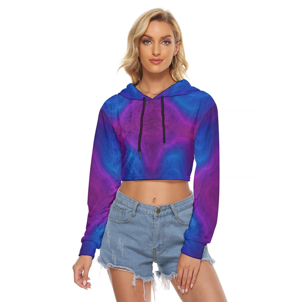 Women's Crop Top Hoodie|Velvet