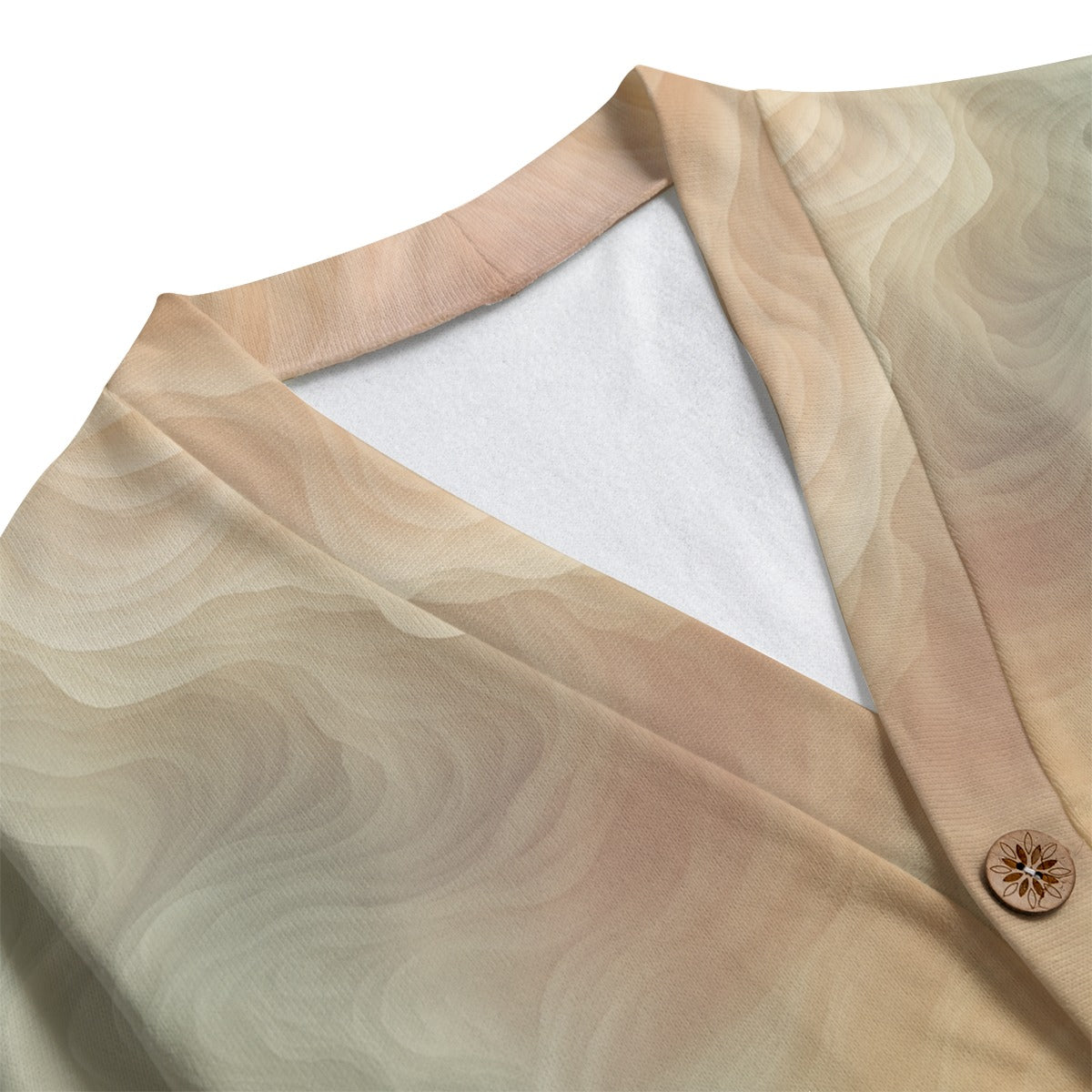 Unisex V-neck Knitted Fleece Cardigan With Button Closure