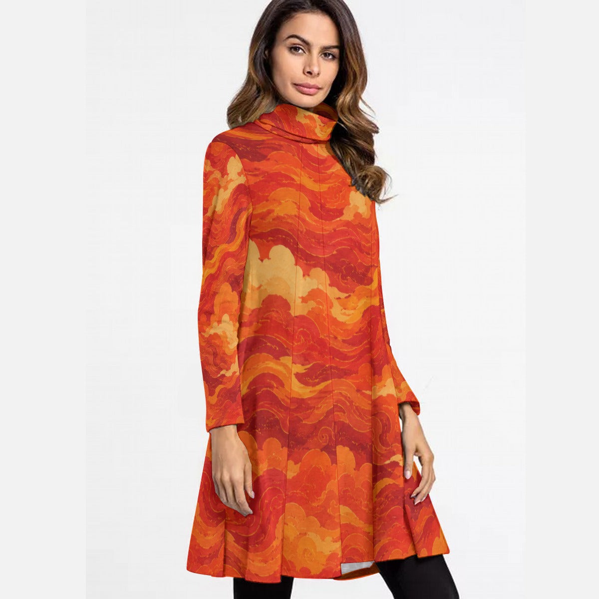 Women's High Neck Dress With Long Sleeve by O’Nimbus – view 2