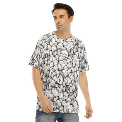 Men's Raglan Sleeve T-shirt With Button Closure