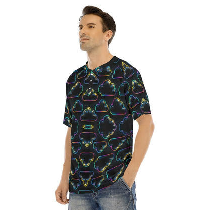 Men's Raglan Sleeve T-shirt With Button Closure