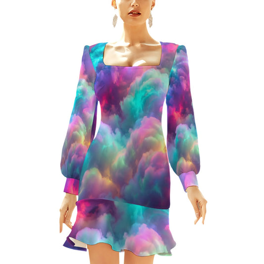 Women's Ruffle Hem Skinny Dress