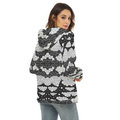 Women's Borg Fleece Hoodie With Half Zip