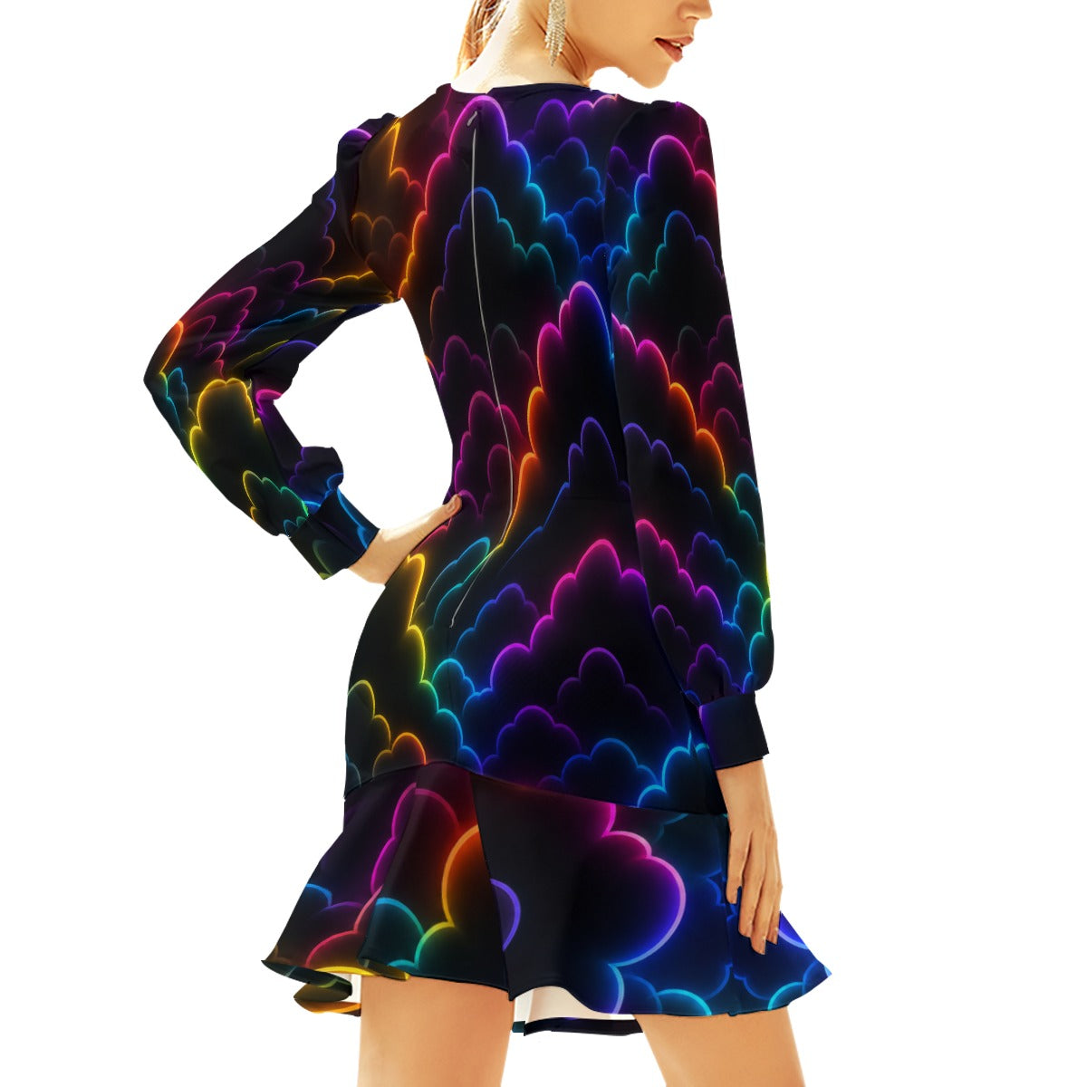 Women's Ruffle Hem Skinny Dress