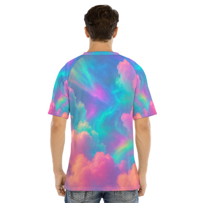 Men's Raglan Sleeve T-shirt With Button Closure