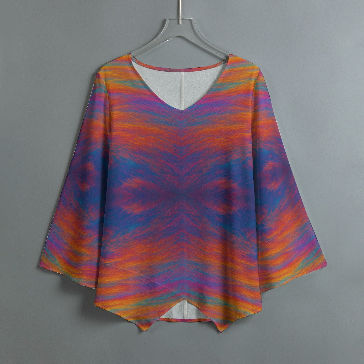 Women's V-neck T-shirt With Irregular Hem