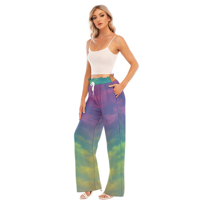 Women's Waist Fungus Edge Wide-leg Pants