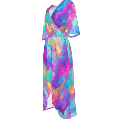 Women's Short Sleeve V-neck Dress