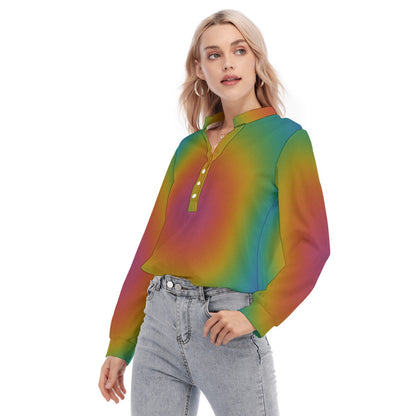 Women's Long Sleeve Blouse With Button Closure