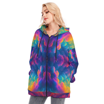 Women's Long Hoodie With Zipper Closure