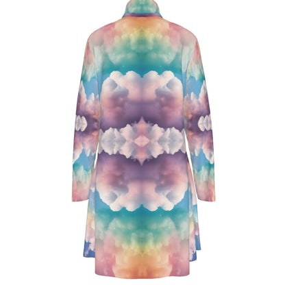 Women's High Neck Dress With Long Sleeve