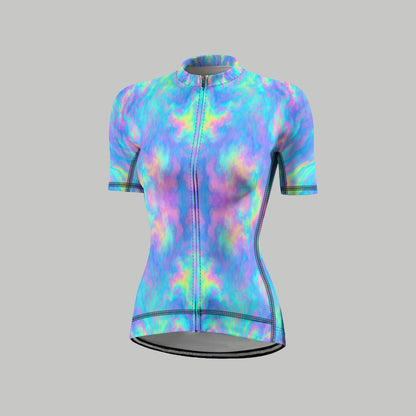 Women's Anti-Slip Raglan Cycling Jersey With Short Sleeve