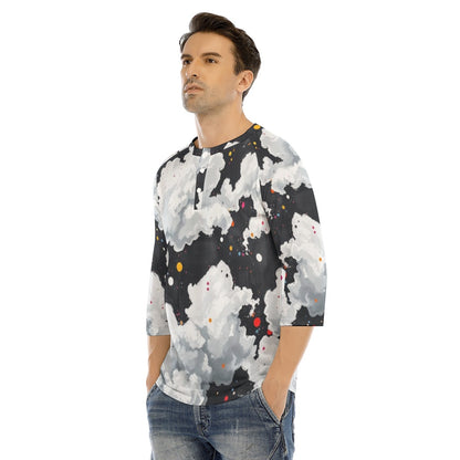 Men's Bracelet Sleeve T-shirt With Button Closure - view 3