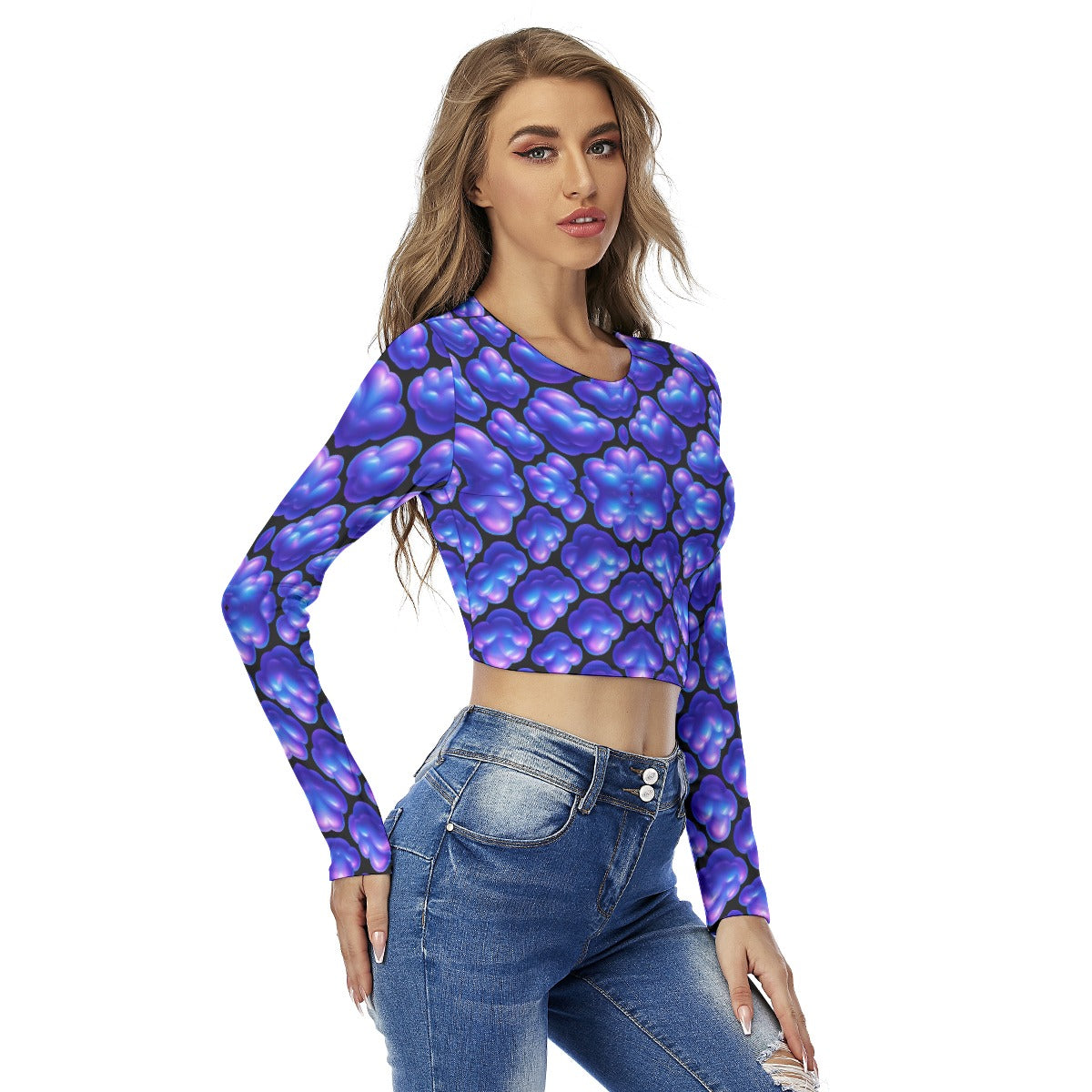 Women's Round Neck Crop Top T-Shirt