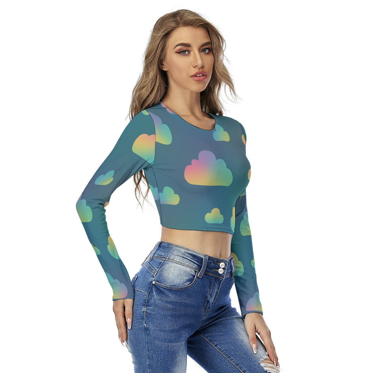 Women's Round Neck Crop Top T-Shirt
