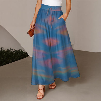 Women's Ruffled Wide-Leg Pants