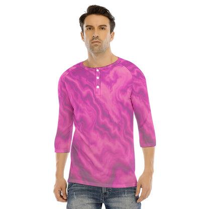 Men's Bracelet Sleeve T-shirt With Button Closure - view 1