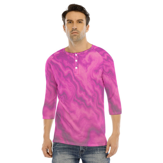 Men's Bracelet Sleeve T-shirt With Button Closure - view 1