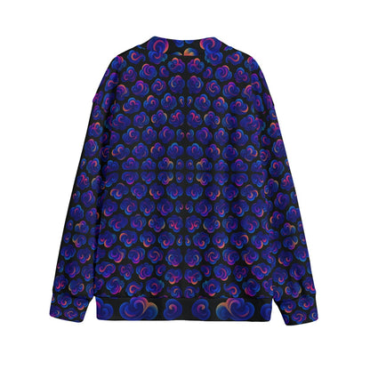 Unisex V-neck Knitted Fleece Cardigan With Button Closure