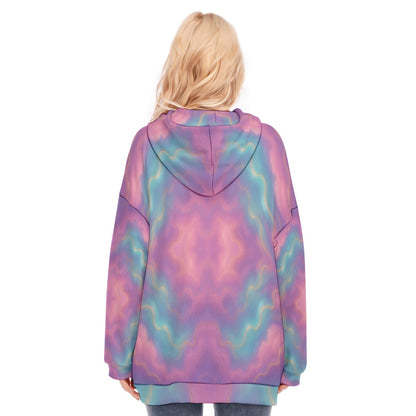 Women's Long Hoodie With Zipper Closure