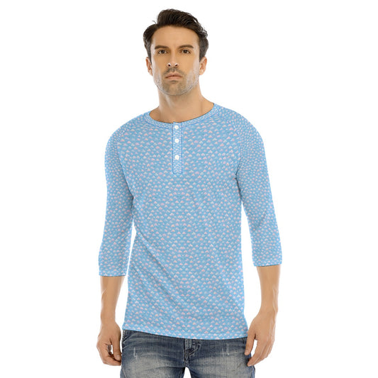 Men's Bracelet Sleeve T-shirt With Button Closure - view 1