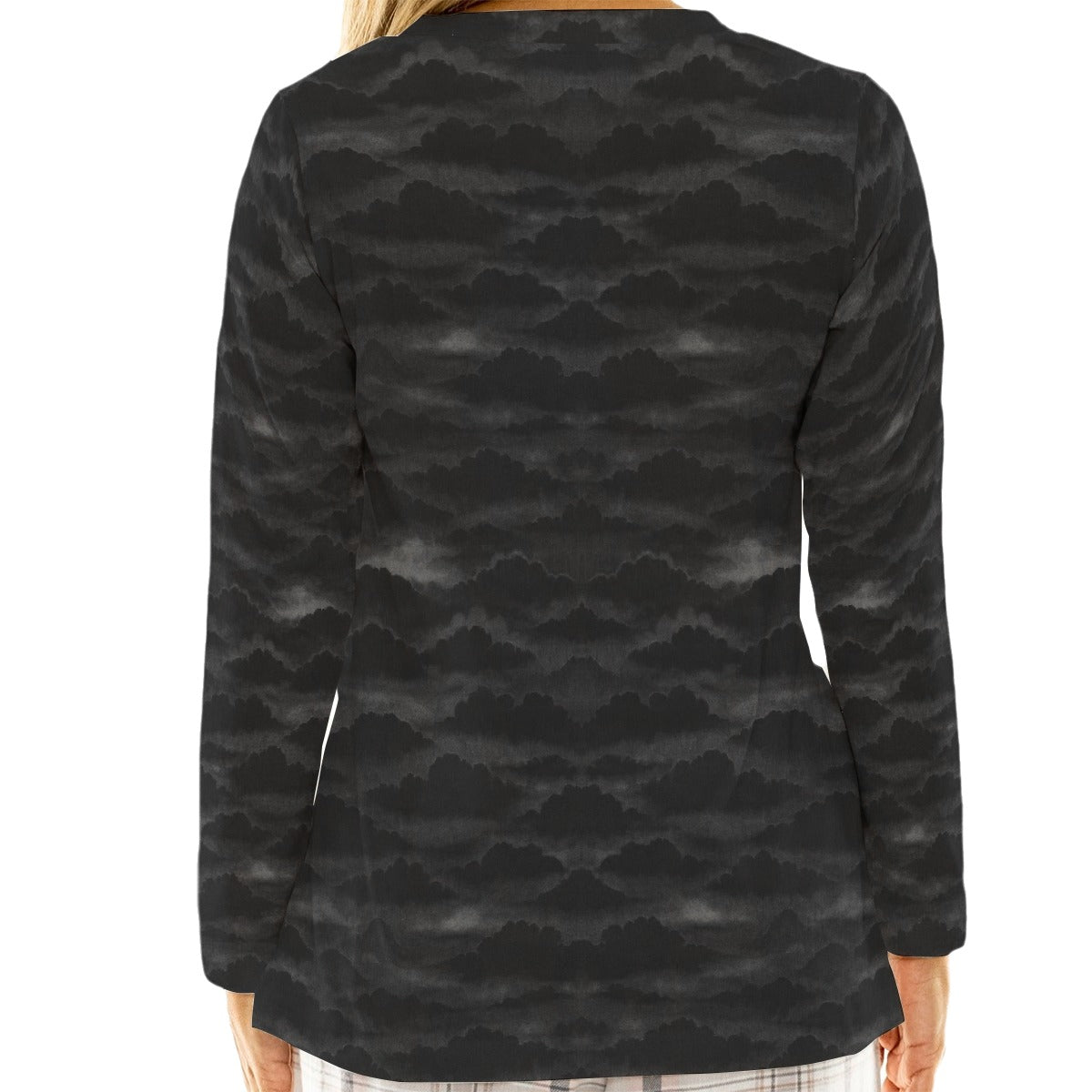 Women's Loose V-Neck T-Shirt With Long Sleeve