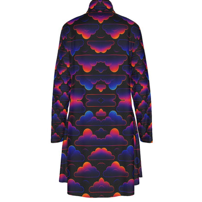 Women's High Neck Dress With Long Sleeve