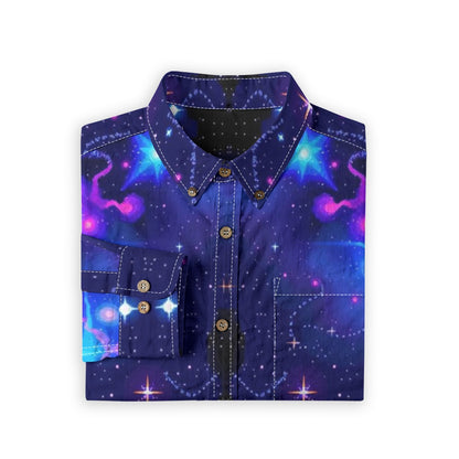 Men's Casual Lapel Long Sleeve Shirt|125GSM Cotton