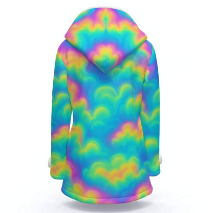 Women's Hooded Double-Breasted Winter Coat With Fleece