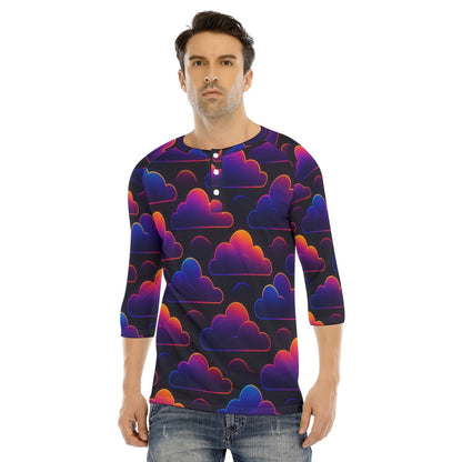 Men's Bracelet Sleeve T-shirt With Button Closure - view 1