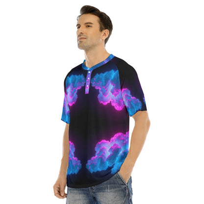 Men's Raglan Sleeve T-shirt With Button Closure