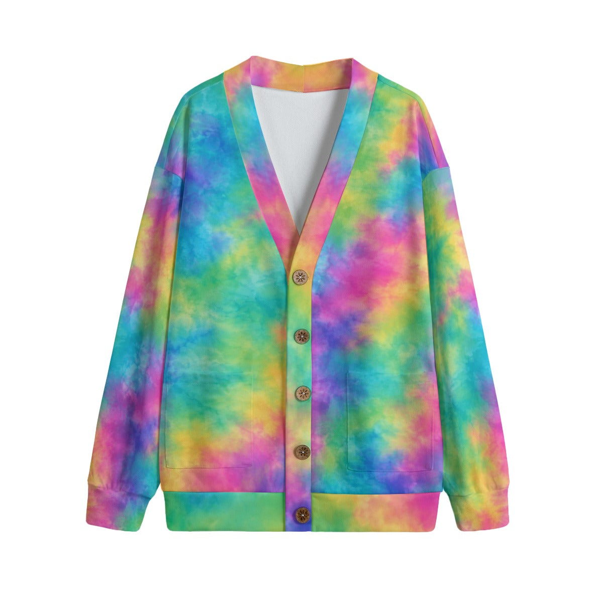 Unisex V-Neck Knitted-Fleece Button Cardigan - view 1