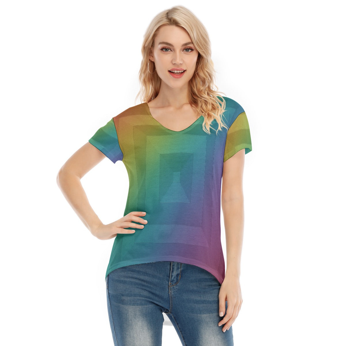 Women's V-neck Short Sleeve T-shirt
