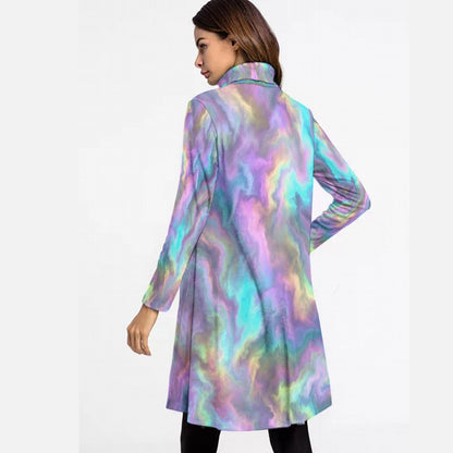 Women's High Neck Dress With Long Sleeve