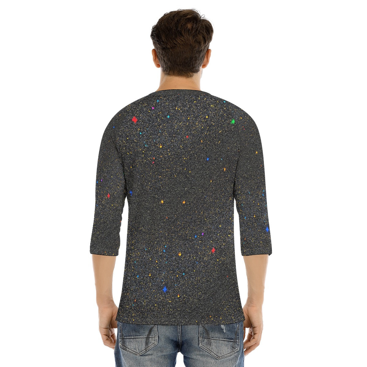 Men's Bracelet Sleeve T-shirt With Button Closure