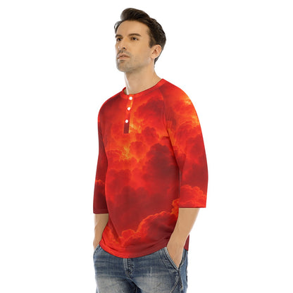 Men's Bracelet Sleeve T-shirt With Button Closure - view 3