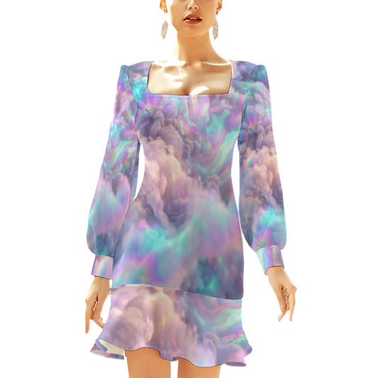 Women's Ruffle Hem Skinny Dress