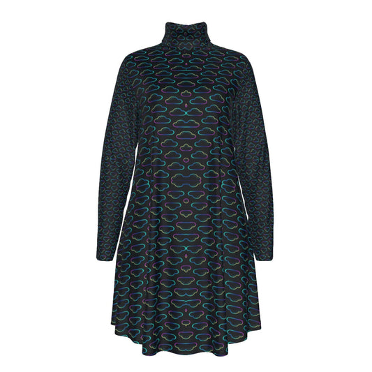 Women's High Neck Dress With Long Sleeve