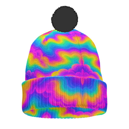 Knitted Hat With Pom-Pom
