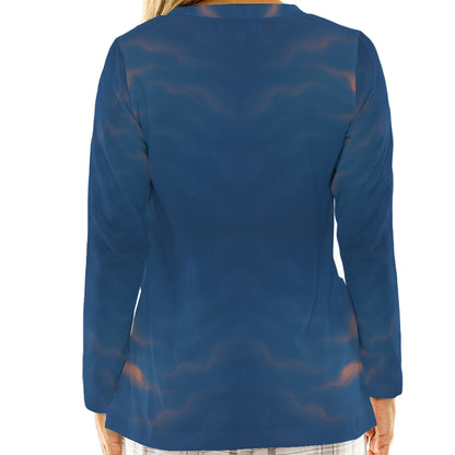 Women's Loose V-Neck T-Shirt With Long Sleeve