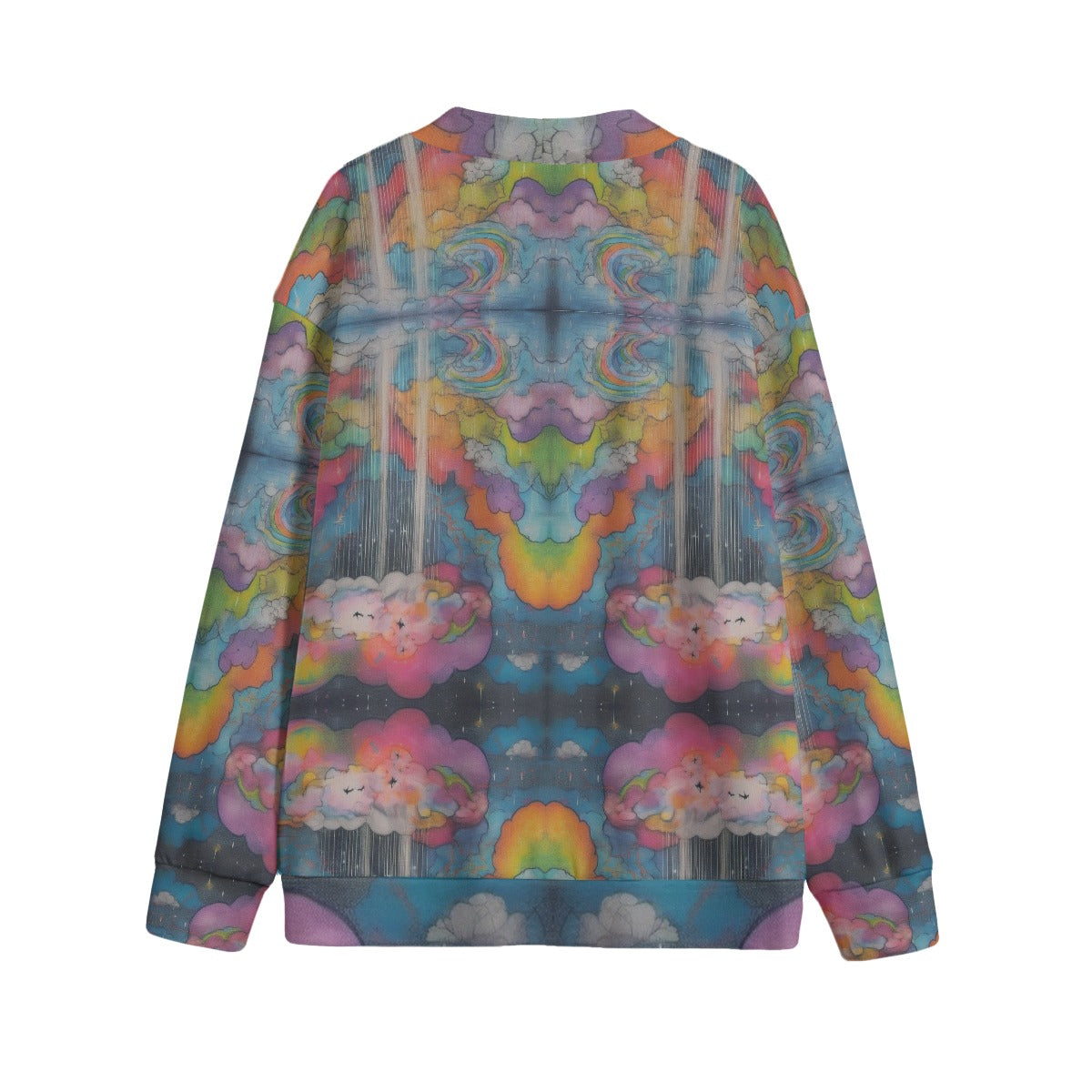 Unisex V-neck Knitted Fleece Cardigan With Button Closure