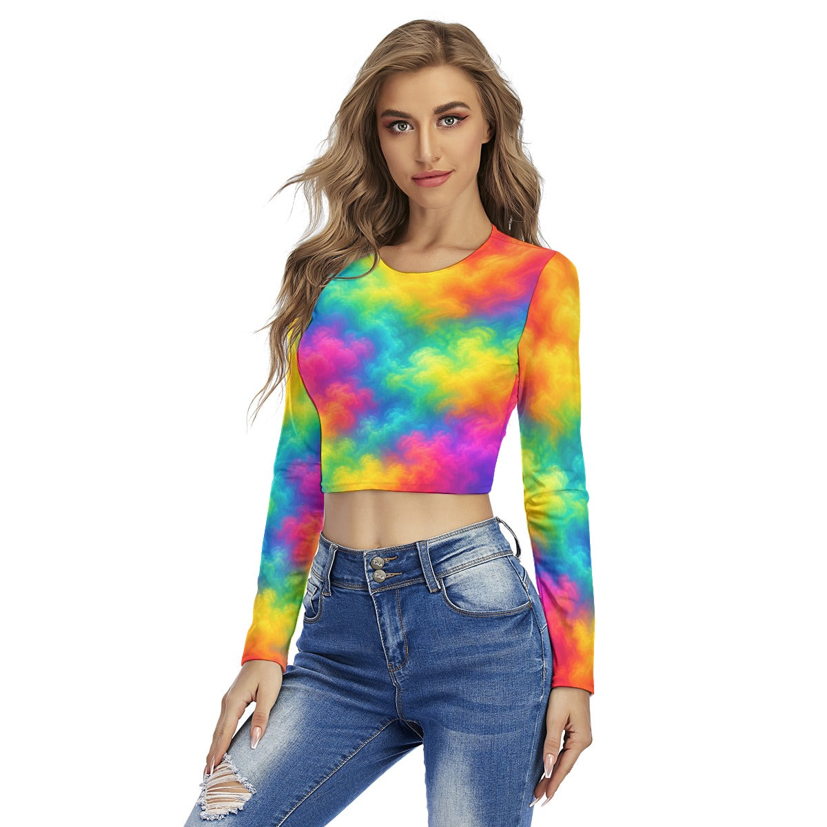 Women's Round Neck Crop Top T-Shirt
