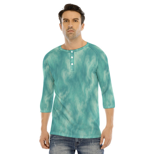 Men's Bracelet Sleeve T-shirt With Button Closure - view 1