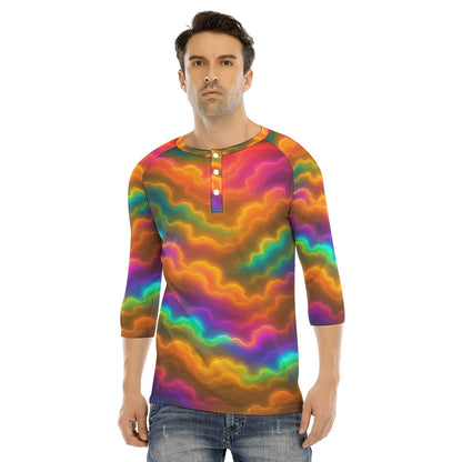 Men's Bracelet Sleeve T-shirt With Button Closure - view 1