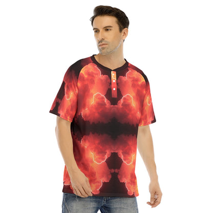 Men's Raglan Sleeve T-shirt With Button Closure