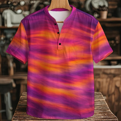 Men's Henley Shirt With Chest Pocket